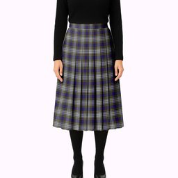 ScotsTee Shop Scottish Highfield Dress Tartan Pleated Midi Skirt