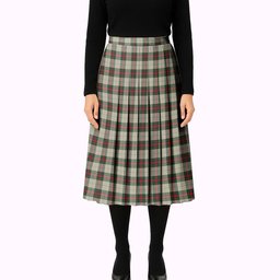 ScotsTee Shop Scottish Hohenzollern Tartan Pleated Midi Skirt