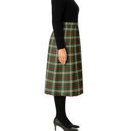 ScotsTee Shop Scottish Hohenzollern Staff Tartan Pleated Midi Skirt