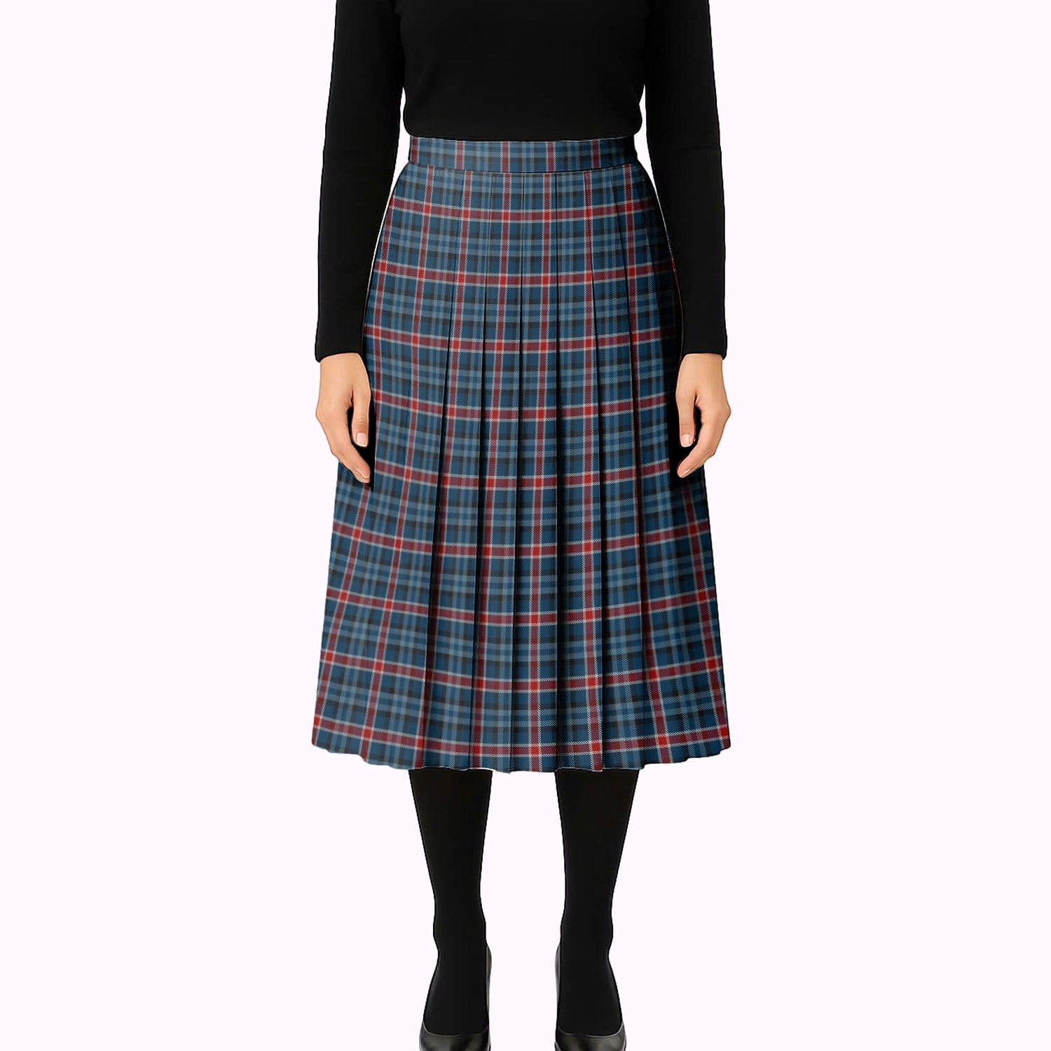 ScotsTee Shop Scottish Gandy of Myrton Tartan Pleated Midi Skirt