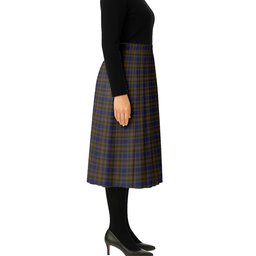 ScotsTee Shop Scottish Highfield Hunting Tartan Pleated Midi Skirt