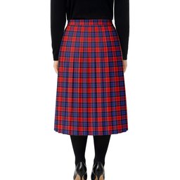 ScotsTee Shop Scottish Graham of Menteith Red Tartan Pleated Midi Skirt