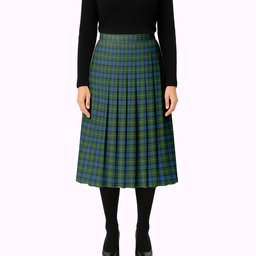 ScotsTee Shop Scottish Ferguson of Atholl Tartan Pleated Midi Skirt