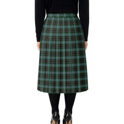 ScotsTee Shop Scottish Hislop Hunting Tartan Pleated Midi Skirt