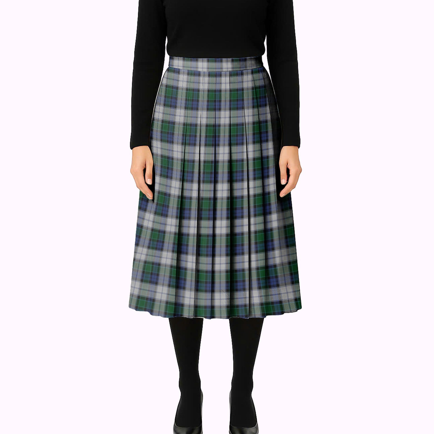 ScotsTee Shop Scottish Graham Dress Tartan Pleated Midi Skirt
