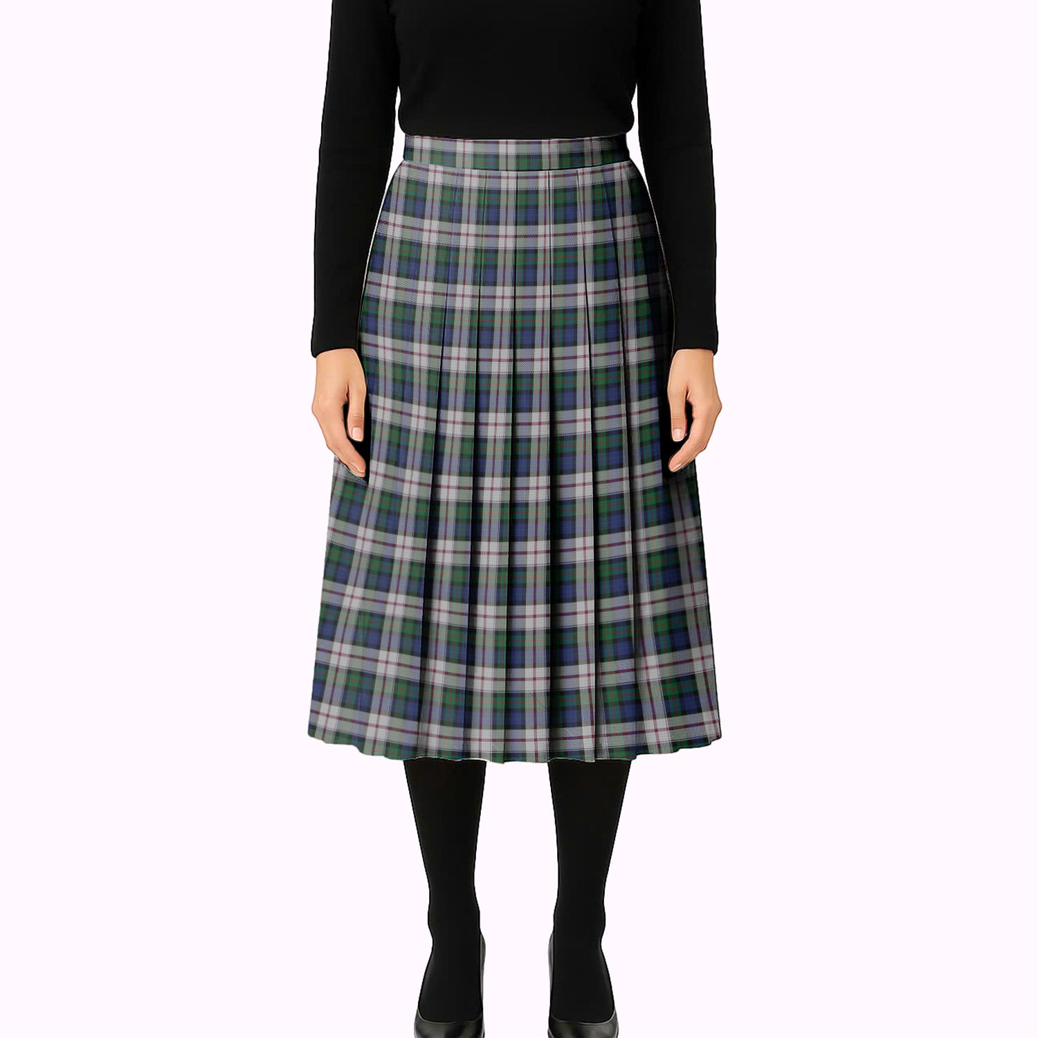 ScotsTee Shop Scottish Lauder Dress Tartan Pleated Midi Skirt