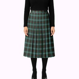 ScotsTee Shop Scottish Hyslop Hunting Tartan Pleated Midi Skirt