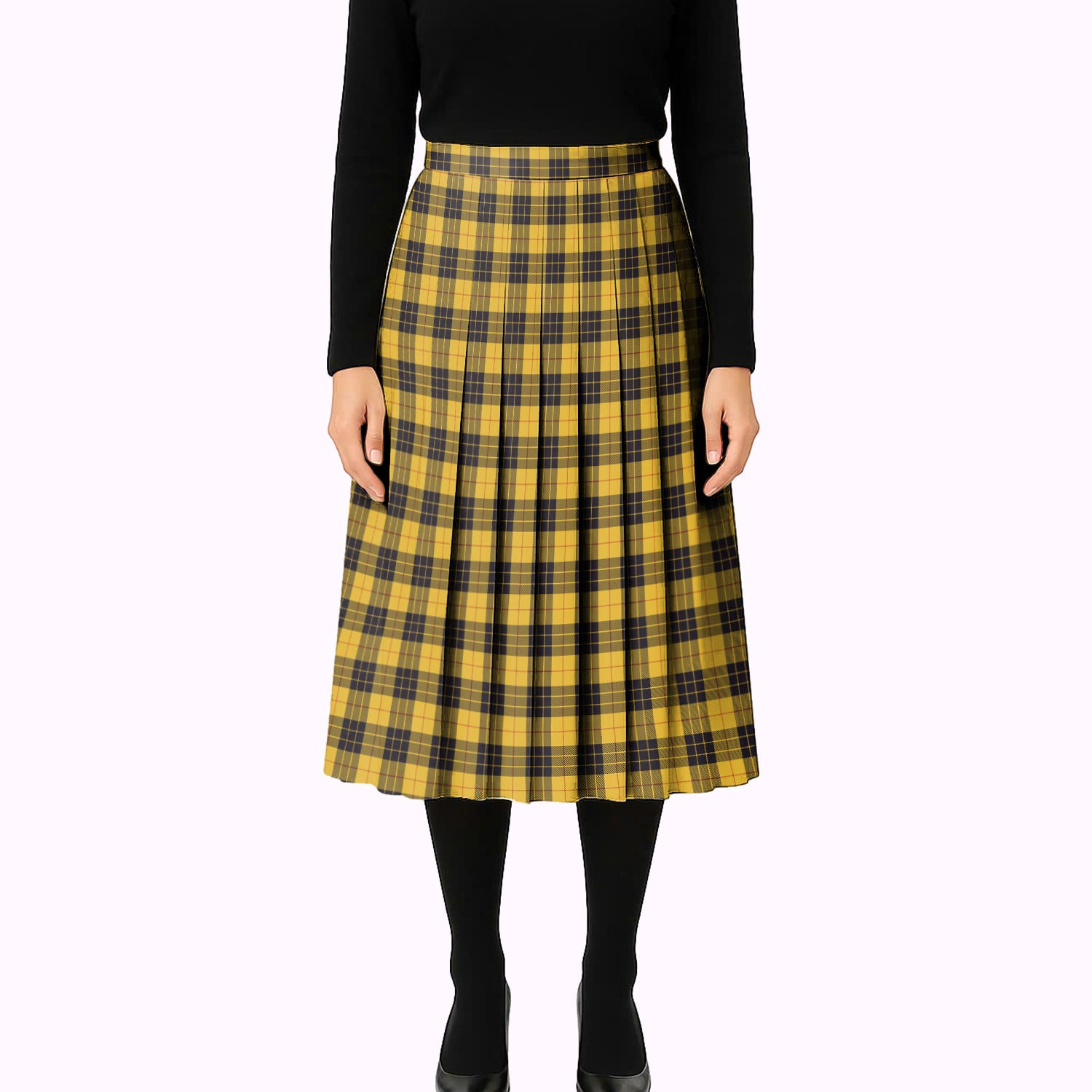 ScotsTee Shop Scottish MacLeod of Lewis Ancient SC Tartan Pleated Midi Skirt