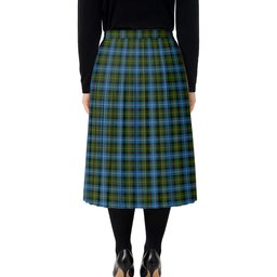 ScotsTee Shop Scottish MacNeil of Barra Tartan Pleated Midi Skirt