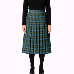 ScotsTee Shop Scottish MacNeil of Barra Tartan Pleated Midi Skirt