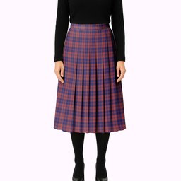 ScotsTee Shop Scottish MacGregor of Glengyle Tartan Pleated Midi Skirt