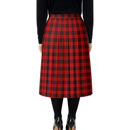 ScotsTee Shop Scottish MacLeod of Raasay SC Tartan Pleated Midi Skirt