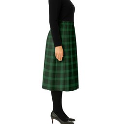 ScotsTee Shop Scottish MacKillen Hunting Tartan Pleated Midi Skirt