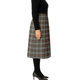 ScotsTee Shop Scottish MacLeod Of Harris Weathered Tartan Pleated Midi Skirt