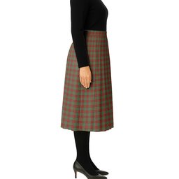 ScotsTee Shop Scottish MacDonald of Kingsburgh Tartan Pleated Midi Skirt