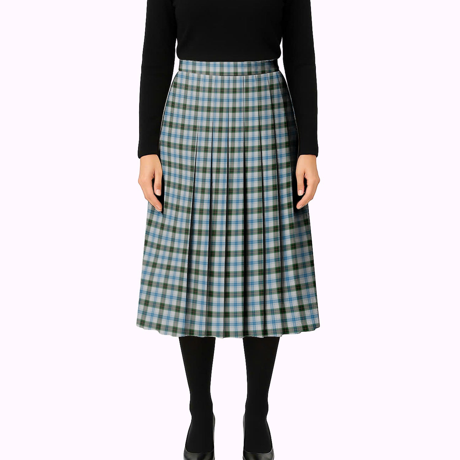 ScotsTee Shop Scottish MacKendrick Dress Tartan Pleated Midi Skirt