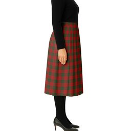 ScotsTee Shop Scottish MacGregor of Glenstrae Tartan Pleated Midi Skirt