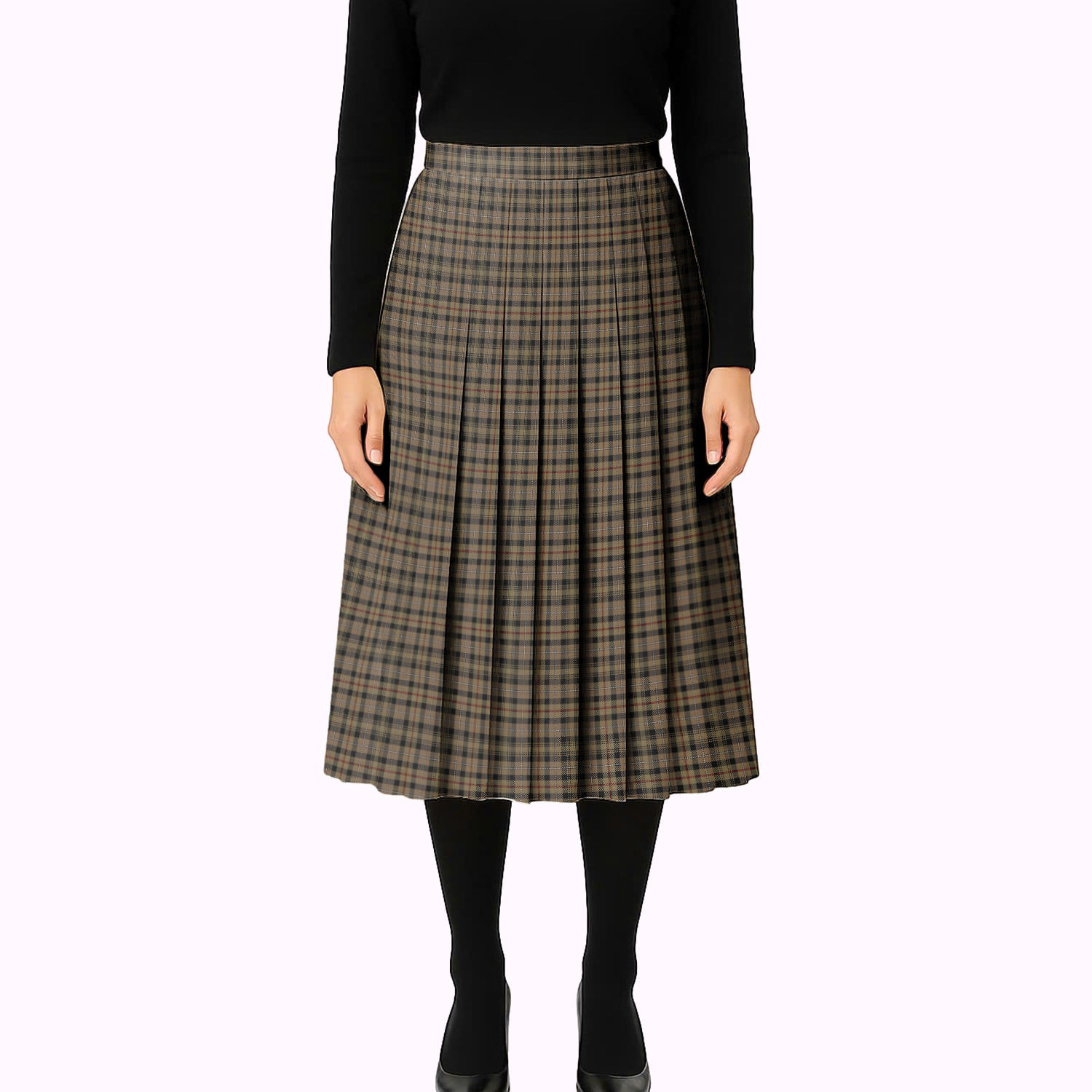 ScotsTee Shop Scottish MacKenzie Hunting Tartan Pleated Midi Skirt