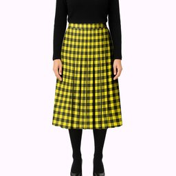 ScotsTee Shop Scottish MacLeod of Lewis Modern Tartan Pleated Midi Skirt