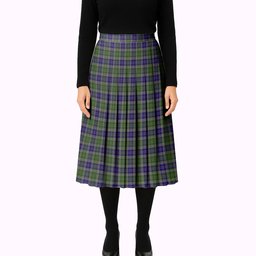 ScotsTee Shop Scottish MacGiboney or MacGibboney Tartan Pleated Midi Skirt