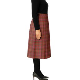 ScotsTee Shop Scottish MacAlister Modern SC Tartan Pleated Midi Skirt