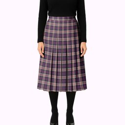 ScotsTee Shop Scottish MacDonald Pattern of Plaids Tartan Pleated Midi Skirt