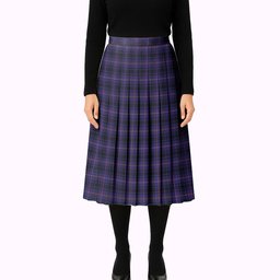 ScotsTee Shop Scottish MacIver of Strome Tartan Pleated Midi Skirt