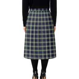 ScotsTee Shop Scottish MacLeod Of Californian Tartan Pleated Midi Skirt