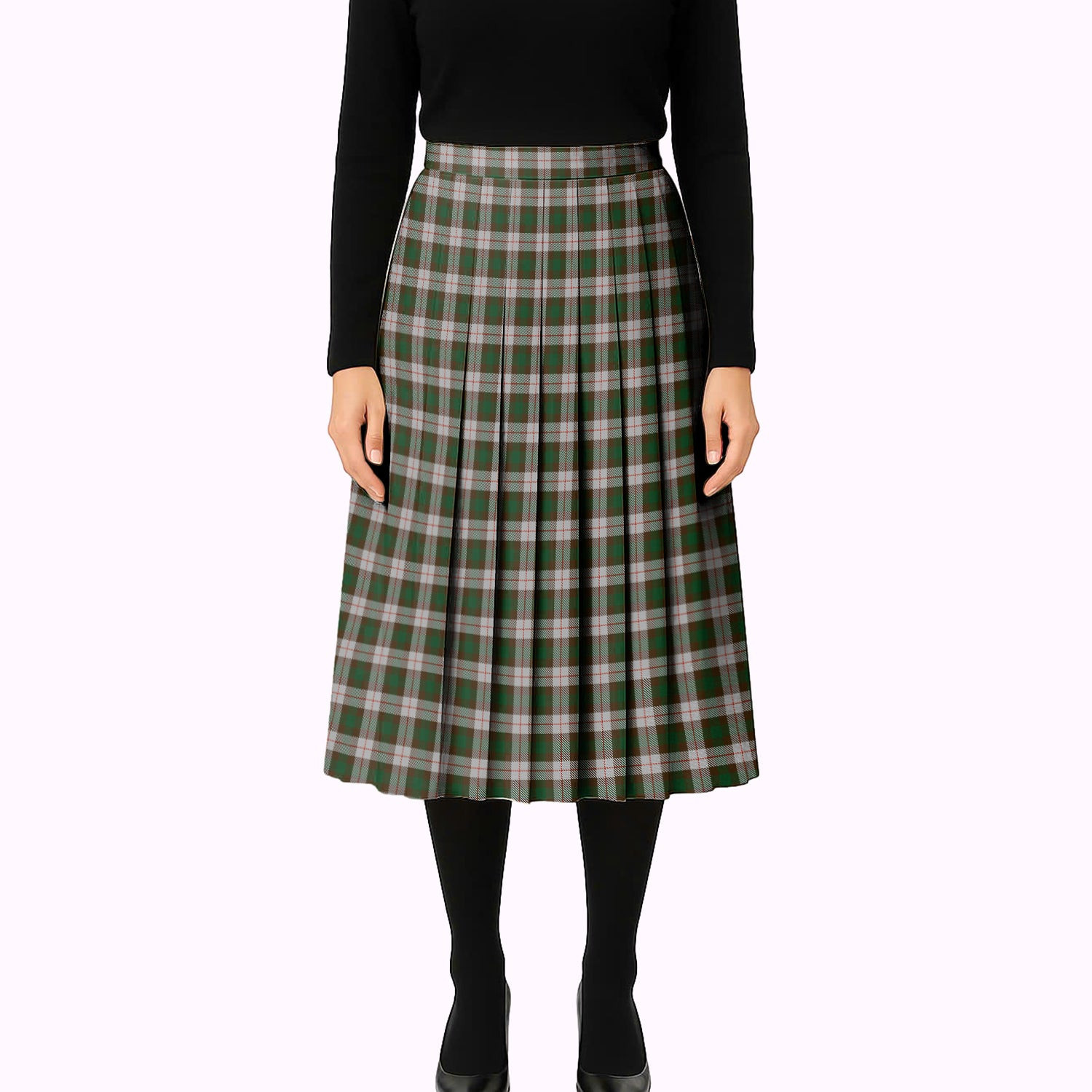 ScotsTee Shop Scottish MacKinnon Dress Tartan Pleated Midi Skirt