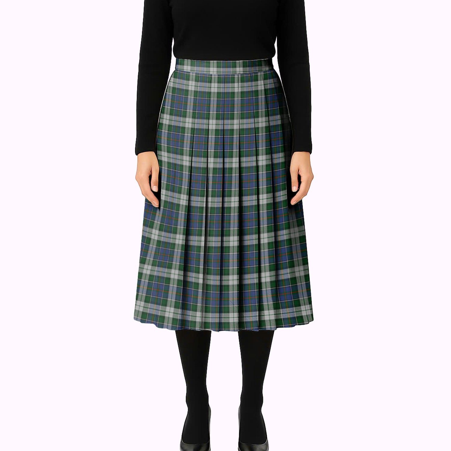 ScotsTee Shop Scottish MacInnes Dress Tartan Pleated Midi Skirt