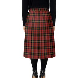 ScotsTee Shop Scottish MacAlister of Skye Tartan Pleated Midi Skirt