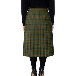 ScotsTee Shop Scottish MacLean of Kingairloch Tartan Pleated Midi Skirt