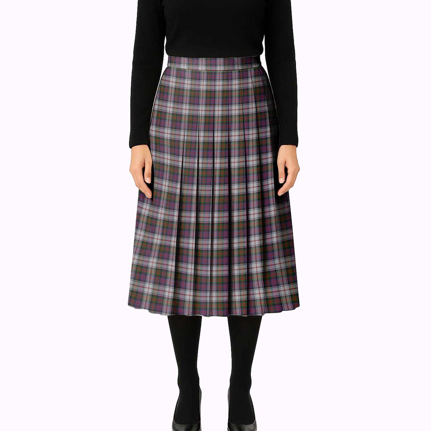 ScotsTee Shop Scottish MacDonald Dress Modern Tartan Pleated Midi Skirt