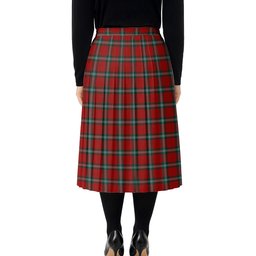 ScotsTee Shop Scottish MacLaine of Lochbuie Coburn Tartan Pleated Midi Skirt