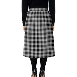 ScotsTee Shop Scottish MacLeod Black and White Tartan Pleated Midi Skirt