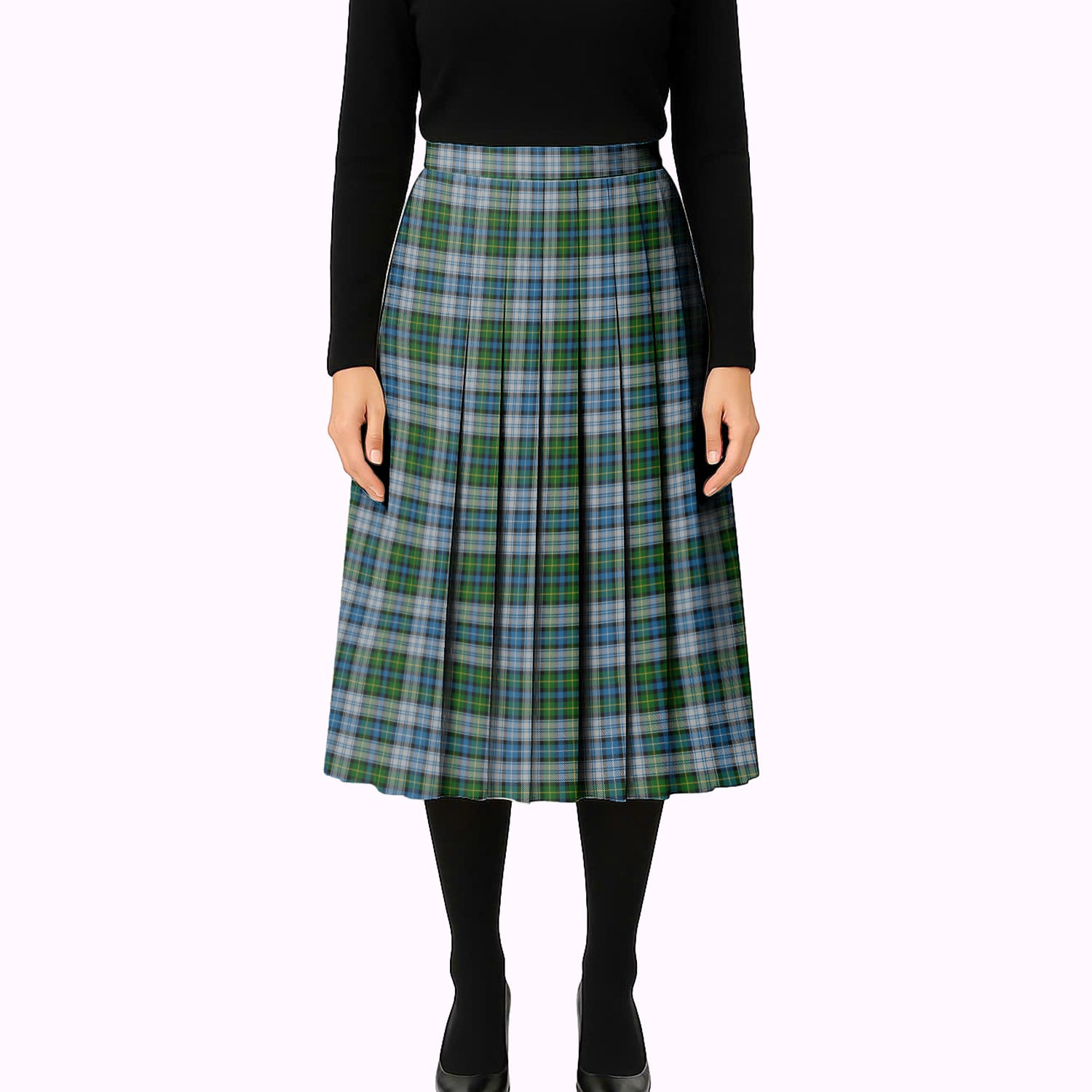 ScotsTee Shop Scottish MacNeil Dress Tartan Pleated Midi Skirt