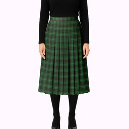 ScotsTee Shop Scottish MacAulay of Lewis Tartan Pleated Midi Skirt