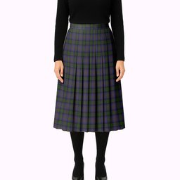 ScotsTee Shop Scottish Lysaght Hunting Tartan Pleated Midi Skirt