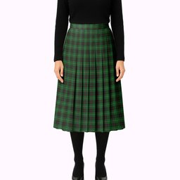 ScotsTee Shop Scottish MacAuley of Lewis Tartan Pleated Midi Skirt
