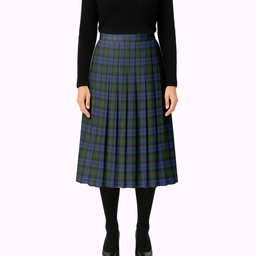 ScotsTee Shop Scottish Louise of Lorne Tartan Pleated Midi Skirt