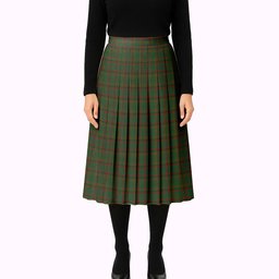 ScotsTee Shop Scottish MacCracken Hunting Tartan Pleated Midi Skirt