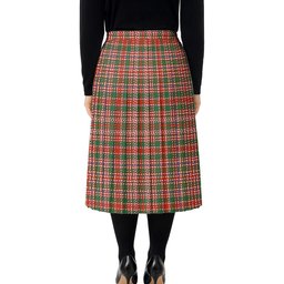 ScotsTee Shop Scottish MacAlister Ancient Clan Tartan Pleated Midi Skirt