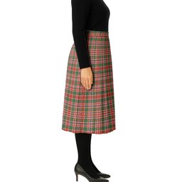 ScotsTee Shop Scottish MacAlister Ancient Clan Tartan Pleated Midi Skirt