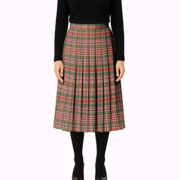 ScotsTee Shop Scottish MacAlister Ancient Clan Tartan Pleated Midi Skirt