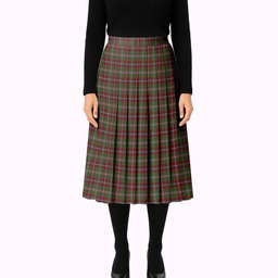 ScotsTee Shop Scottish Moray of Abercairny Tartan Pleated Midi Skirt