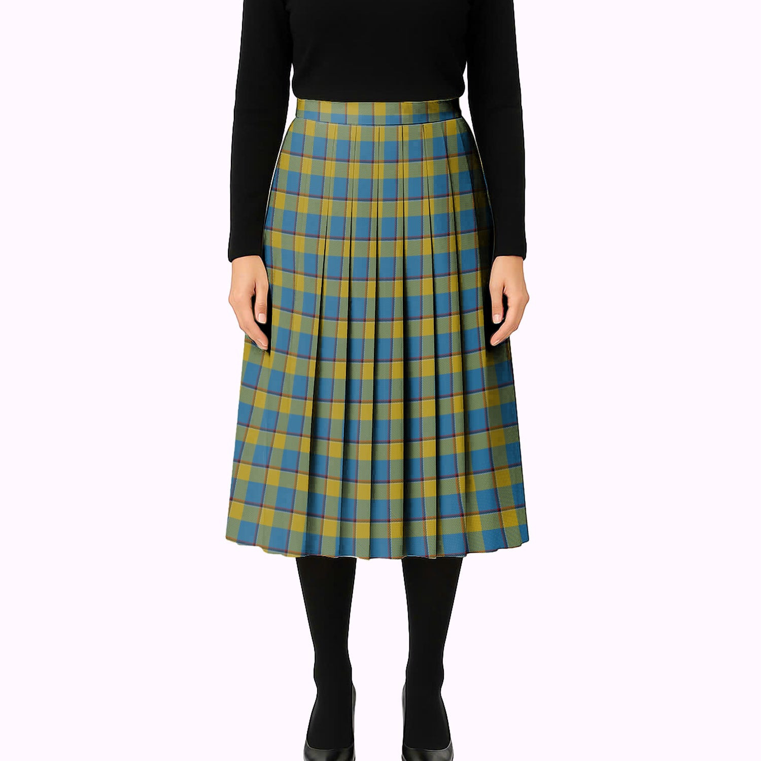 ScotsTee Shop Scottish Oliver Dress Pink Tartan Pleated Midi Skirt