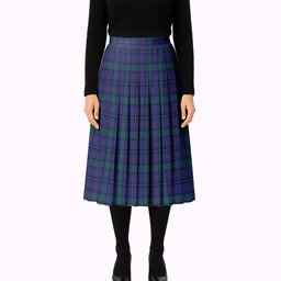 ScotsTee Shop Scottish Weir Ancient Tartan Tartan Pleated Midi Skirt
