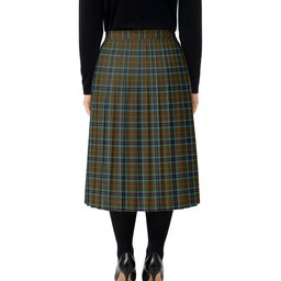 ScotsTee Shop Scottish MacTavish Hunting Tartan Pleated Midi Skirt