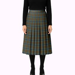 ScotsTee Shop Scottish MacTavish Hunting Tartan Pleated Midi Skirt