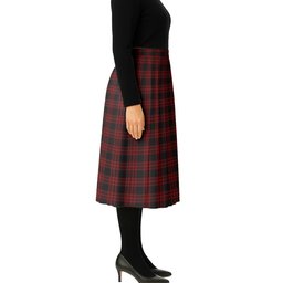 ScotsTee Shop Scottish Menzies Hunting Tartan Pleated Midi Skirt